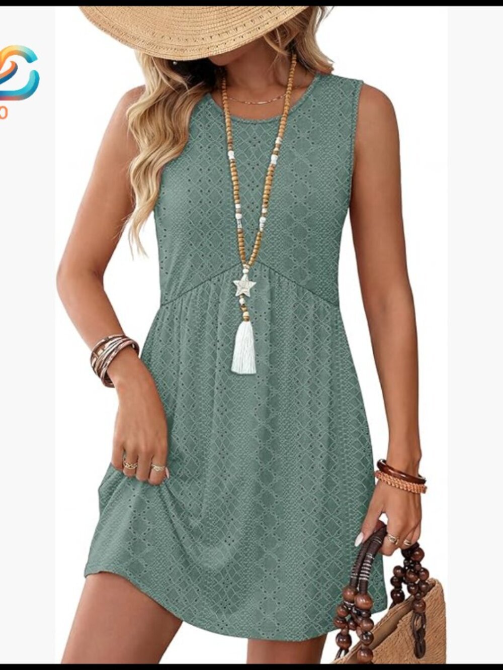 Babydoll Summer Dress with Pockets Sleeveless Casual Sundress